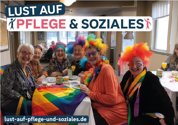 Postkarte Lust auf Pflege und Soziales 2024 Postkarte Lust auf Pflege und Soziales 2024